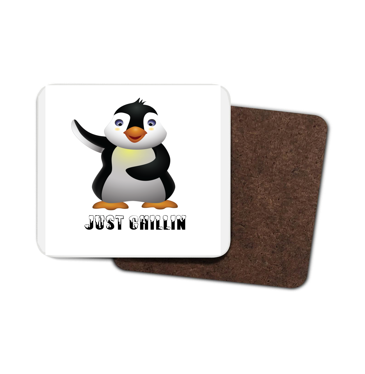 Penguin Hardboard Coaster - Just Chillin